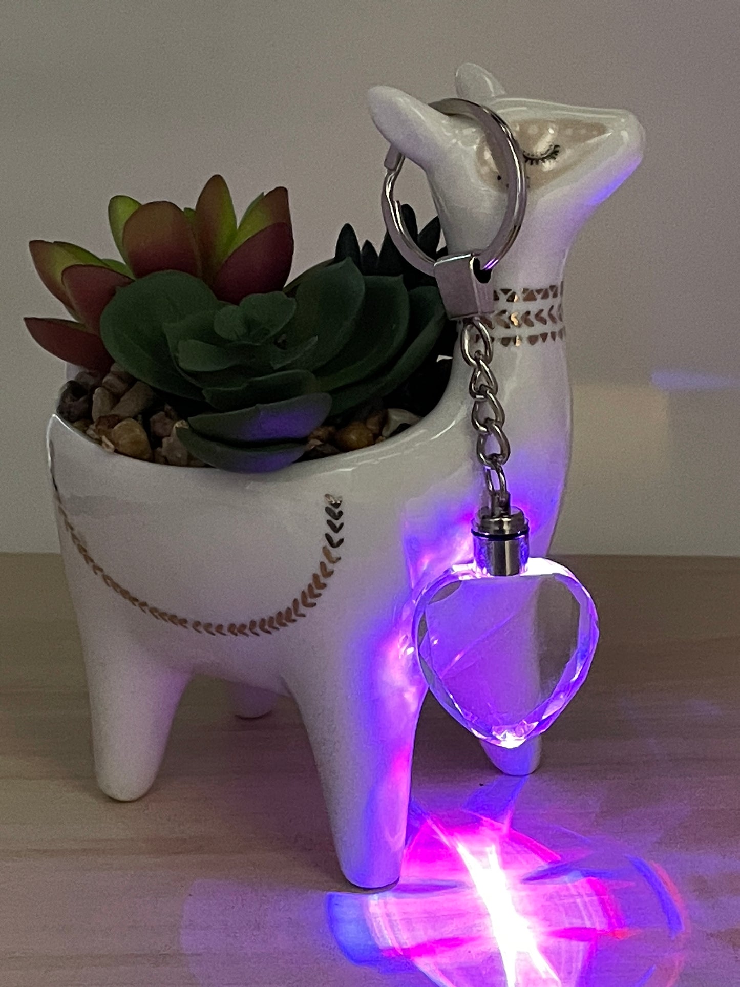 LED Heart Keychain